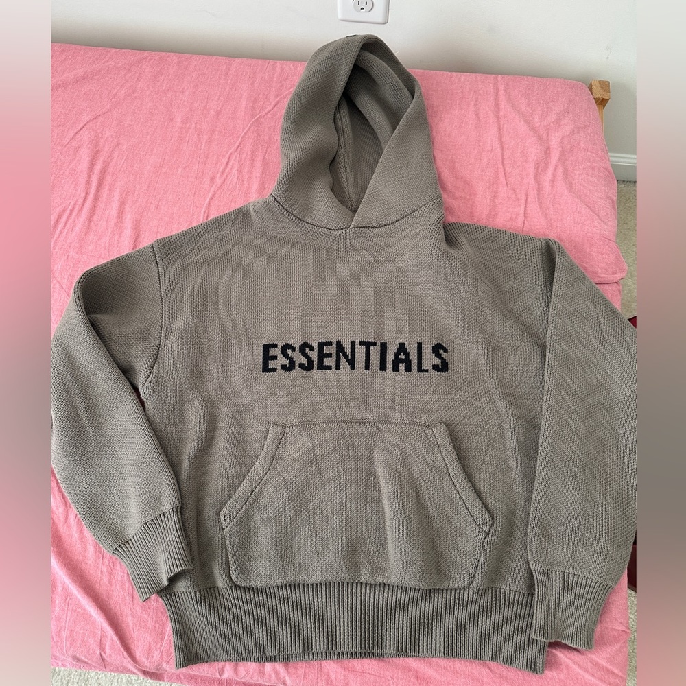 essentials knit hoodie